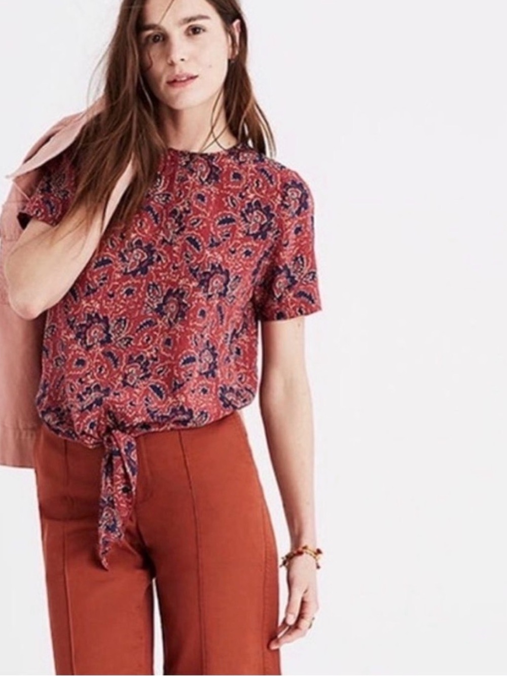 Madewell Assam Floral Silk Top XXS